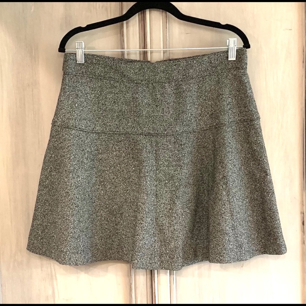 Banana Republic Black White Tweed A-Line Short Skirt Sz 10